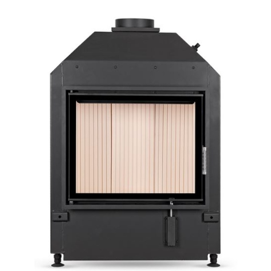 OHREJTESE.CZ nabízí: Teplovzdušná krbová vložka s čelním prosklením a menší zabudovací hloubkou (tj. s mělkým topeništěm) HOXTER HAKA 60/50S